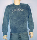 Diesel Mens Dark Denim Frayed Logo Cotton Mix Sweatshirt