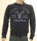Mens Dark Purple & Lilac Frayed Logo Cotton Sweatshirt