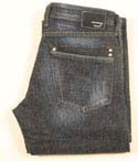 Mens Dark Worn Effect Denim Button Fly Jeans 34 Leg