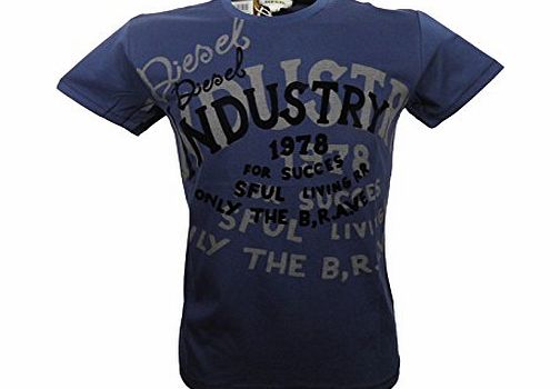 Diesel Mens Designer Cotton T-Shirt In Red, Grey or Blue