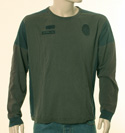 Mens Faded Dark Brown & Navy Long Sleeve T-Shirt