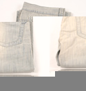 Mens Faded Denim Button Fly Jeans - 32 Leg