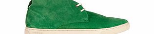 Mens green suede lace-up desert boots