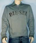 Diesel Mens Mid Green 1/4 Zip High Neck Sweatshirt
