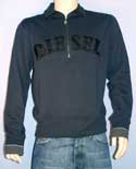 Mens Navy 1/4 Zip High Neck Sweatshirt