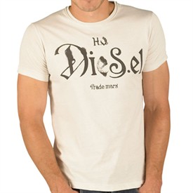 Diesel Mens Ninao RS T-Shirt Ecru