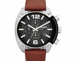 Diesel Mens Overflow Tan Leather Strap Watch