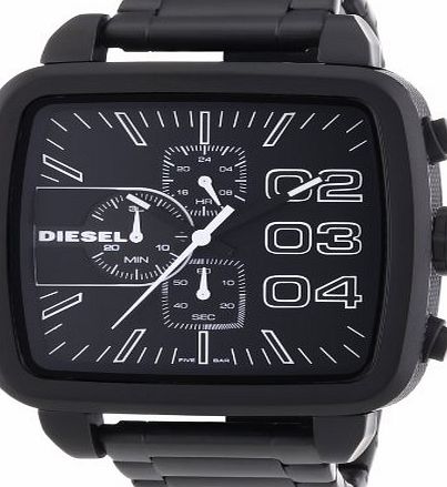 Diesel Mens Square Franchise DZ4300 Black Stainless-Steel Quartz Watch with Black Dial