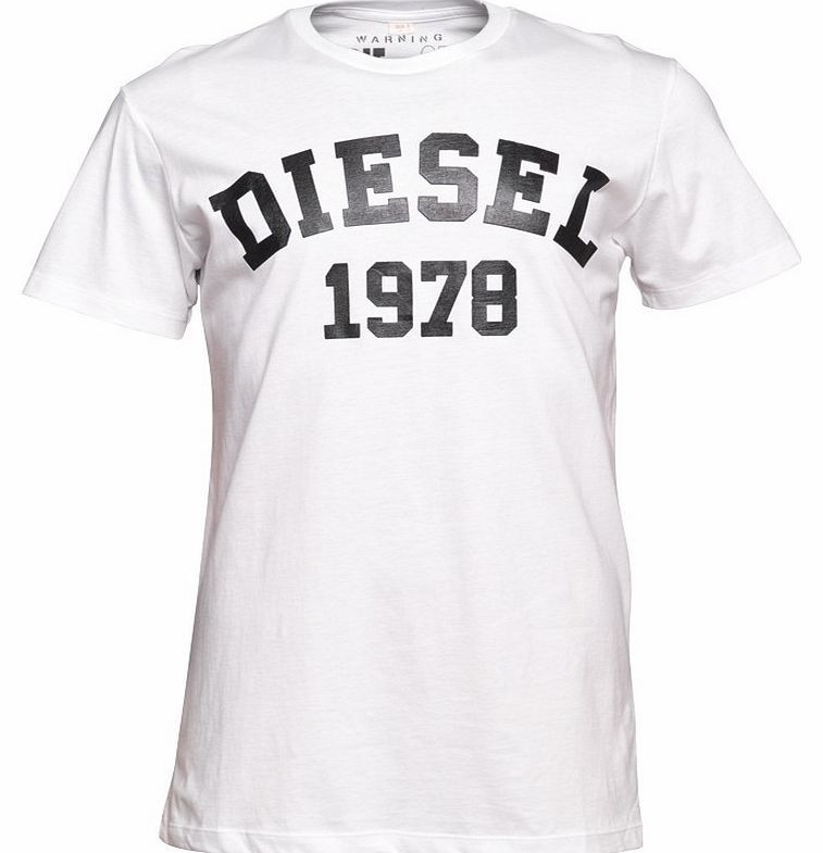 Diesel Mens T-ehm Maglietta T-Shirt White