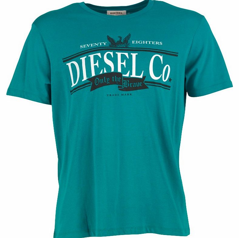 Diesel Mens T-Girot-R Maglietta T-Shirt 8DS Azure