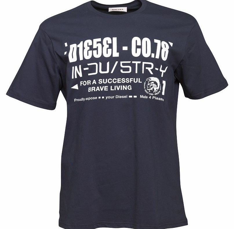 Diesel Mens T-Nuck-R Maglietta T-Shirt 81E Navy