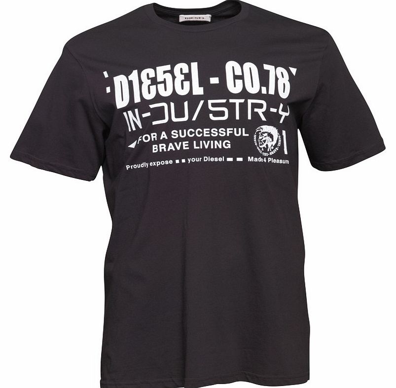 Diesel Mens T-Nuck-R Maglietta T-Shirt 900 Black
