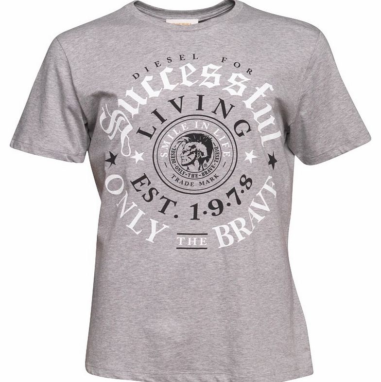 Diesel Mens T-Thrial-R Maglietta T-Shirt 912 Grey