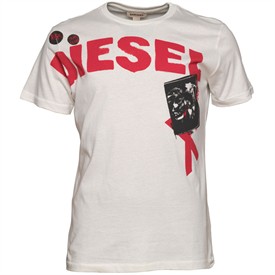Diesel Mens Tocar RS T-Shirt Ecru