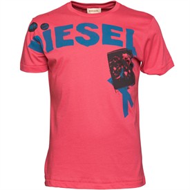 Diesel Mens Tocar RS T-Shirt Pink