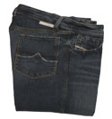 Mid Blue Denim Button Fly Bootleg Jeans - 34 Leg