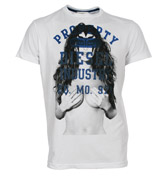 Diesel Mine RS White T-Shirt with Black and Blue