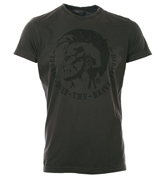 Diesel Nyne Brown T-Shirt with Printed Logo