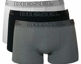 Pack of 3 Diesel Mens Boxer Shorts Essential UMBX-SHAWN - Black/White/Grey, L/6