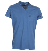 Diesel Pechos Royal Blue V-Neck T-Shirt