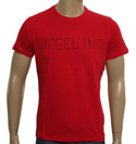 Diesel Red T-Shirt with Grey Printed Logo