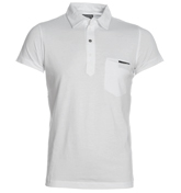 Diesel Riv White Jersey Polo Shirt
