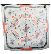 Diesel Scorpio White Floral and Pattern Scarf