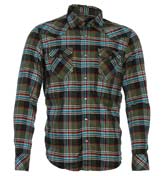 Diesel Shazi Green, Black, White and Blue Check