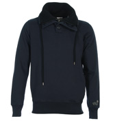 Diesel Smale Navy 1/4 Zip High Neck Sweater