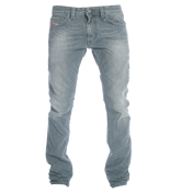 Diesel Thanaz 8QP Faded Grey Skinny Fit Jeans -