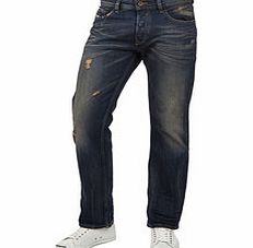 Waykee blue cotton distressed jeans