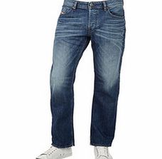 Diesel Waykee mid blue cotton straight jeans