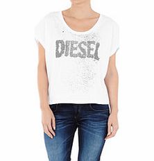 Diesel White cotton jersey T-shirt