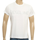 Diesel White T-Shirt with Grey Printed Logo