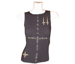 Womens Stretch vest with lace & print detail