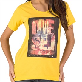 Diesel Womens Tewax Maglietta T-Shirt Yellow