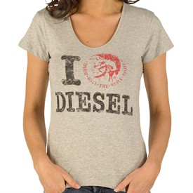 Diesel Womens Tictor -C T-Shirt Grey Marl