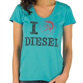 Diesel Womens Tictor -C T-Shirt Turquoise