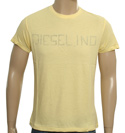 Diesel Yellow T-Shirt with Grey Printed Logo