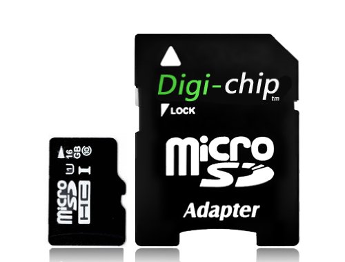 Digi-Chip 16GB Micro-SD Memory Card UHS-1 Class 10. Made with Samsung high speed memory chips. For HTC Desire 