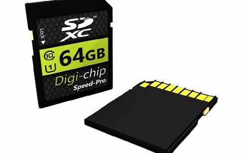 Digi-Chip 64GB CLASS 10 SDXC Memory Card for Olympus SP-620 UZ, SZ-12, SZ-31MR iHS, SZ-15, SZ-16, SH-50, VH-410, VH-515, Stylus SP-820 UZ, Stylus XZ-10 and Stylus 1 Digital Camera