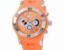 Dilligaf Mens Neon Chronograph Orange Watch