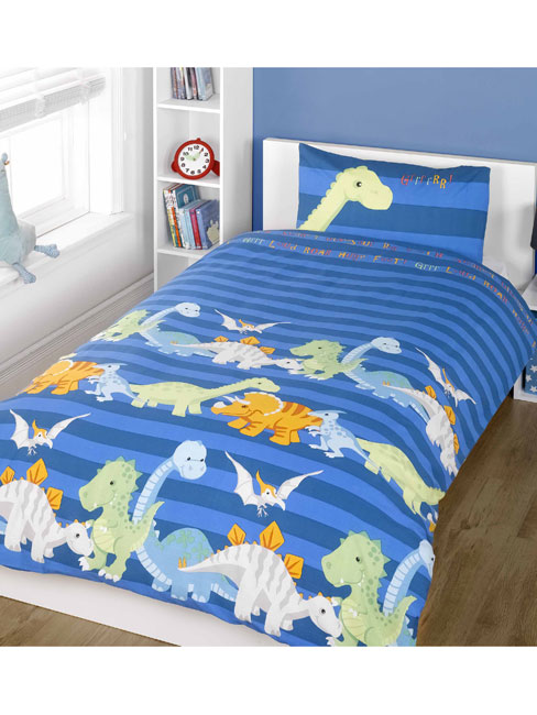 Dinosaurs Single Duvet Cover and Pillowcase Set