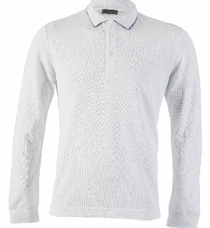 Dior Long Sleeve Piquet Polo White