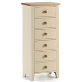 Direct Forest Products Cambridge 6 Drawer Chest in Cream finished Pine with Ash top
