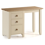 Direct Forest Products Cambridge Single Pedestal Dressing Table in Cream finished Pine with Ash top