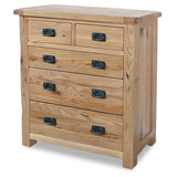 Products Trafalgar 2 over 3 Drawer Chest in distressed American Oak