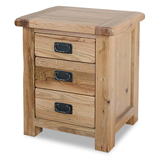 Direct Forest Products Trafalgar 3 Drawer Bedside Cabinet in distressed American Oak