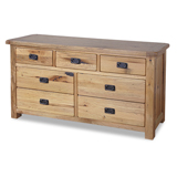 Direct Forest Products Trafalgar 3 over 4 Drawer Chest in distressed American Oak