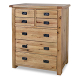 Direct Forest Products Trafalgar 4 over 3 Drawer Chest in distressed American Oak